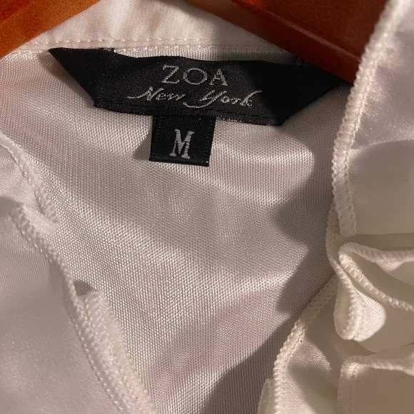 Anthropologie ZOA New York Satin Ruffle Neck Halter Top Anthro Boho - Picture 2 of 5